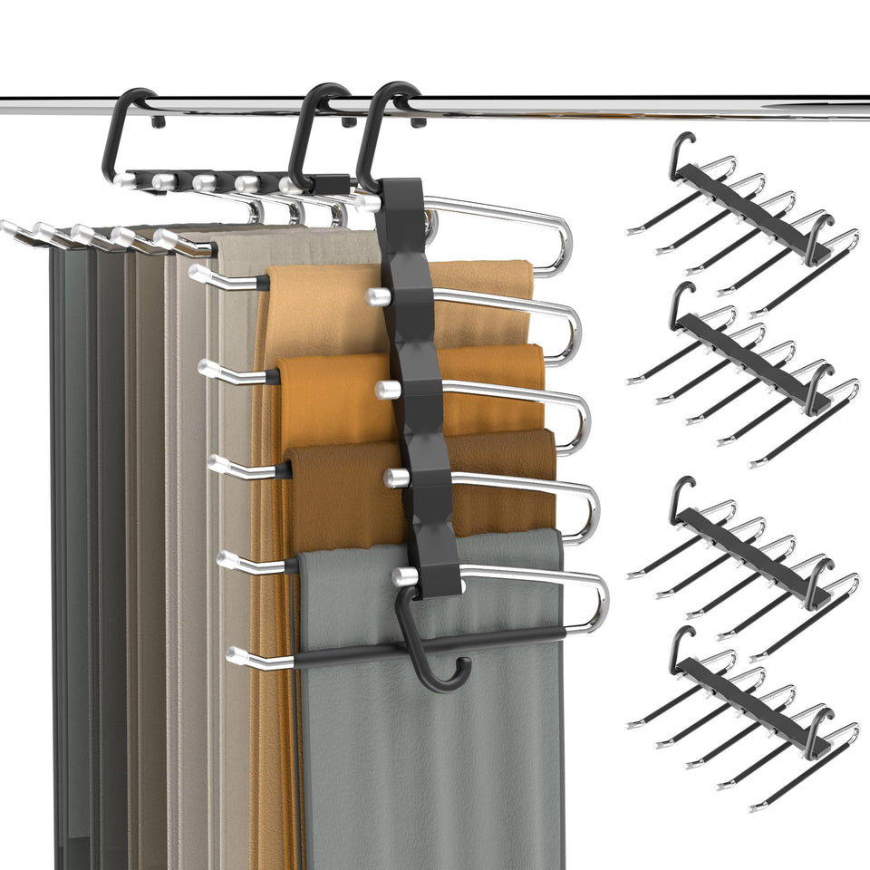 AUFETQ pants hangers space-saving design for compact closet storage