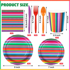 Augisteen Mexican Fiesta 7-inch plates set for appetizers and desserts