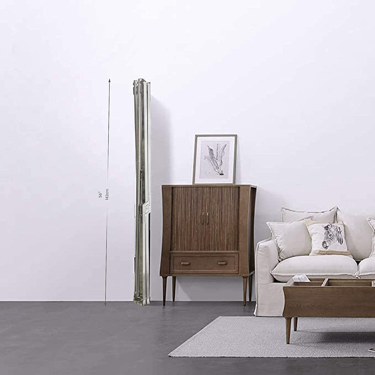 AUGMIRR foldable rack demonstrates compact storage when not in use.