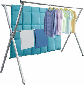 AUGMIRR outdoor drying rack set up for 82 inches of clothes space.