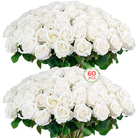 Auihiay 60pcs artificial roses bulk for versatile decor and events.