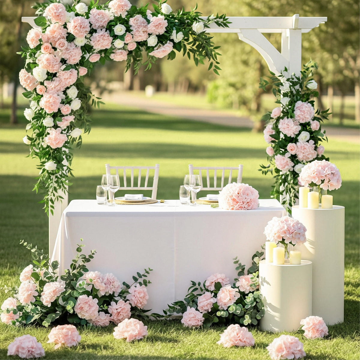 Auihiay bridal and baby shower decor with pink hydrangeas