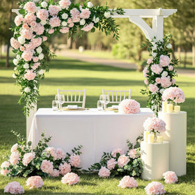 Auihiay bridal and baby shower decor with pink hydrangeas