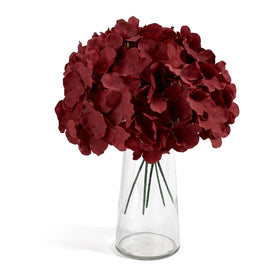 Auihiay burgundy hydrangea stems bundle bright accents for flexible arrangements.