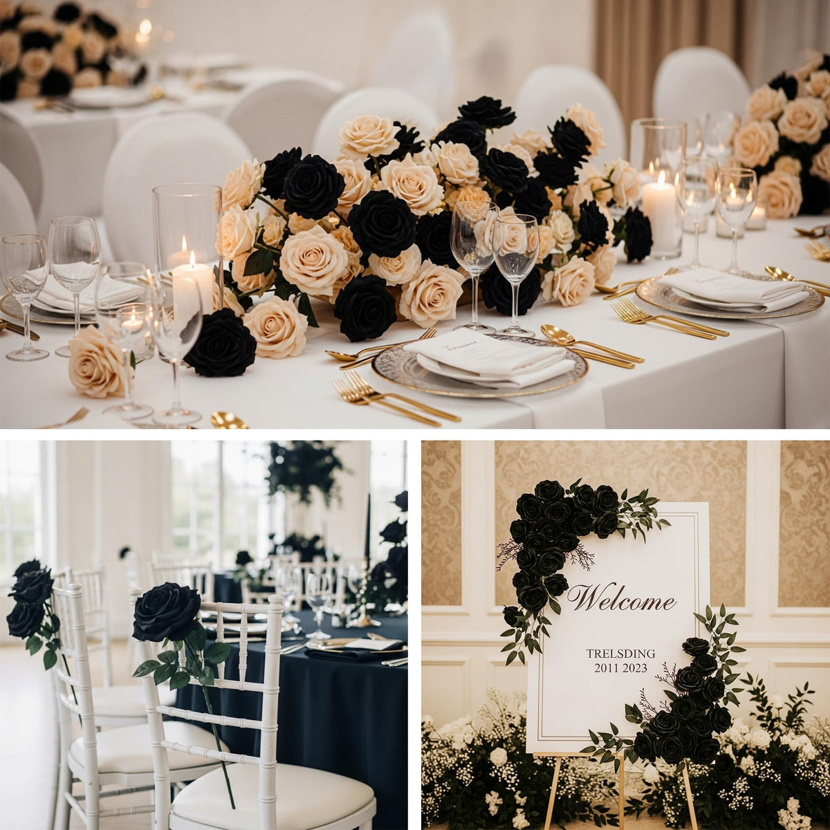 Auihiay durable artificial roses resist wilting for year-round event use.