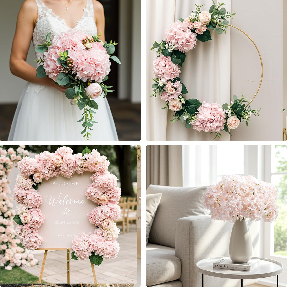 Auihiay pink hydrangea for home decor and party ambiance.