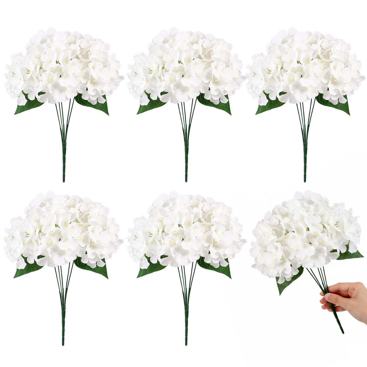 Auihiay white hydrangea blooms deliver realistic fullness for patios and yards