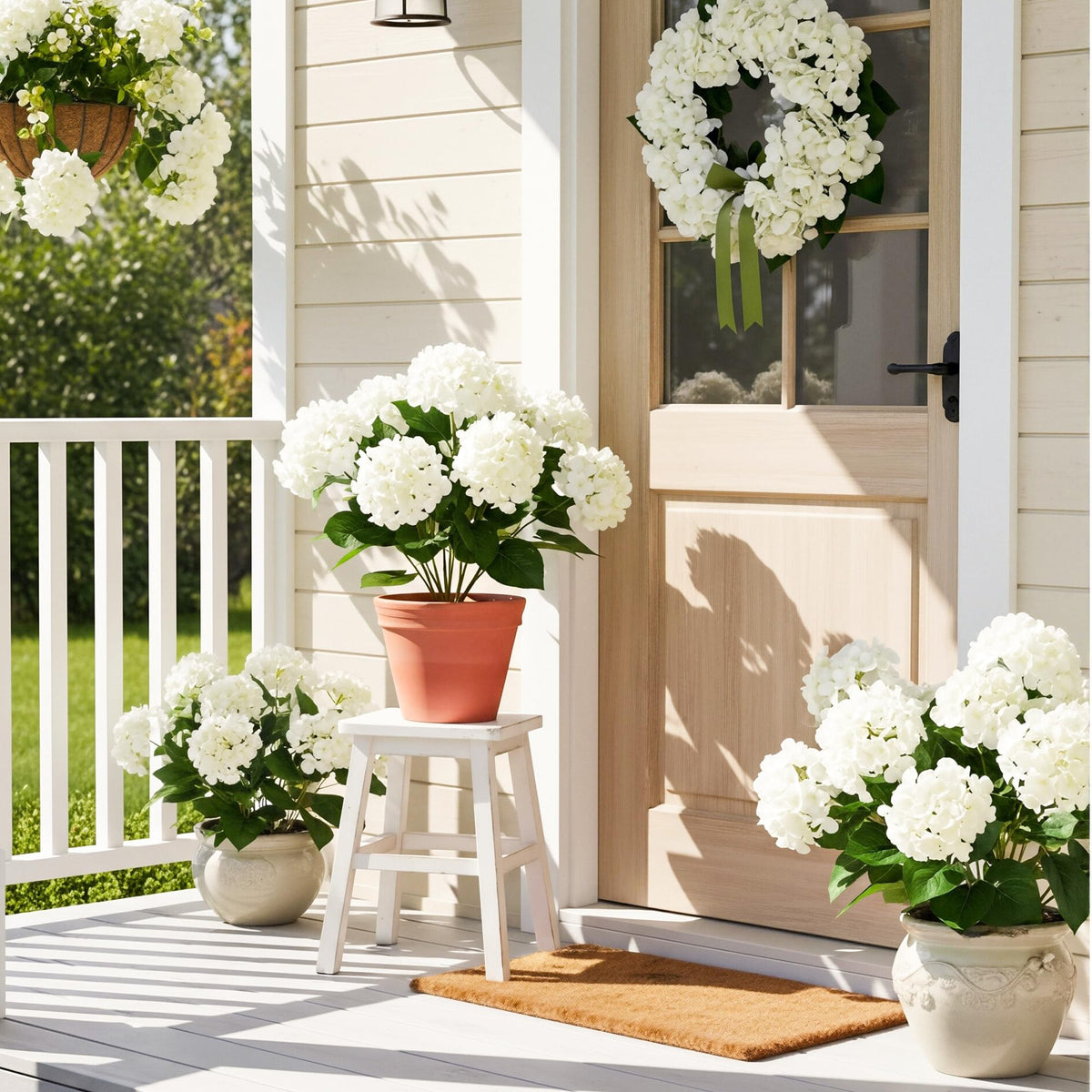 Auihiay hydrangea set provides 30 heads for versatile outdoor displays