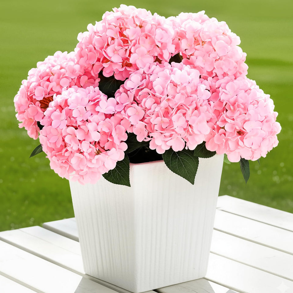 Auihiay outdoor pink hydrangea bundles for durable year-round color
