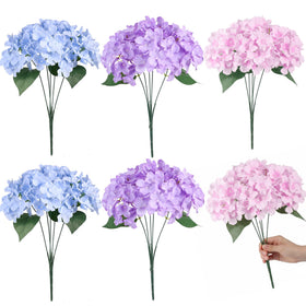 Auihiay hydrangea bouquet front view shows full, lifelike blossoms for porch decor.