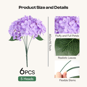 Auihiay hydrangea bouquet side detail highlights textured leaves and realistic stems.