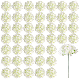 Auihiay ivory silk hydrangea heads for lasting wedding decor and DIY arrangements.