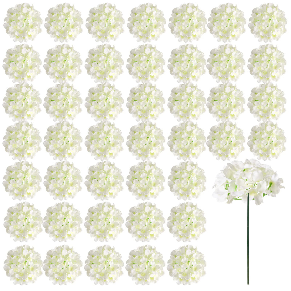 Auihiay ivory silk hydrangea heads for lasting wedding decor and DIY arrangements.