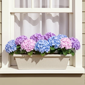 Auihiay porch and garden decor featuring UV-protected hydrangeas.