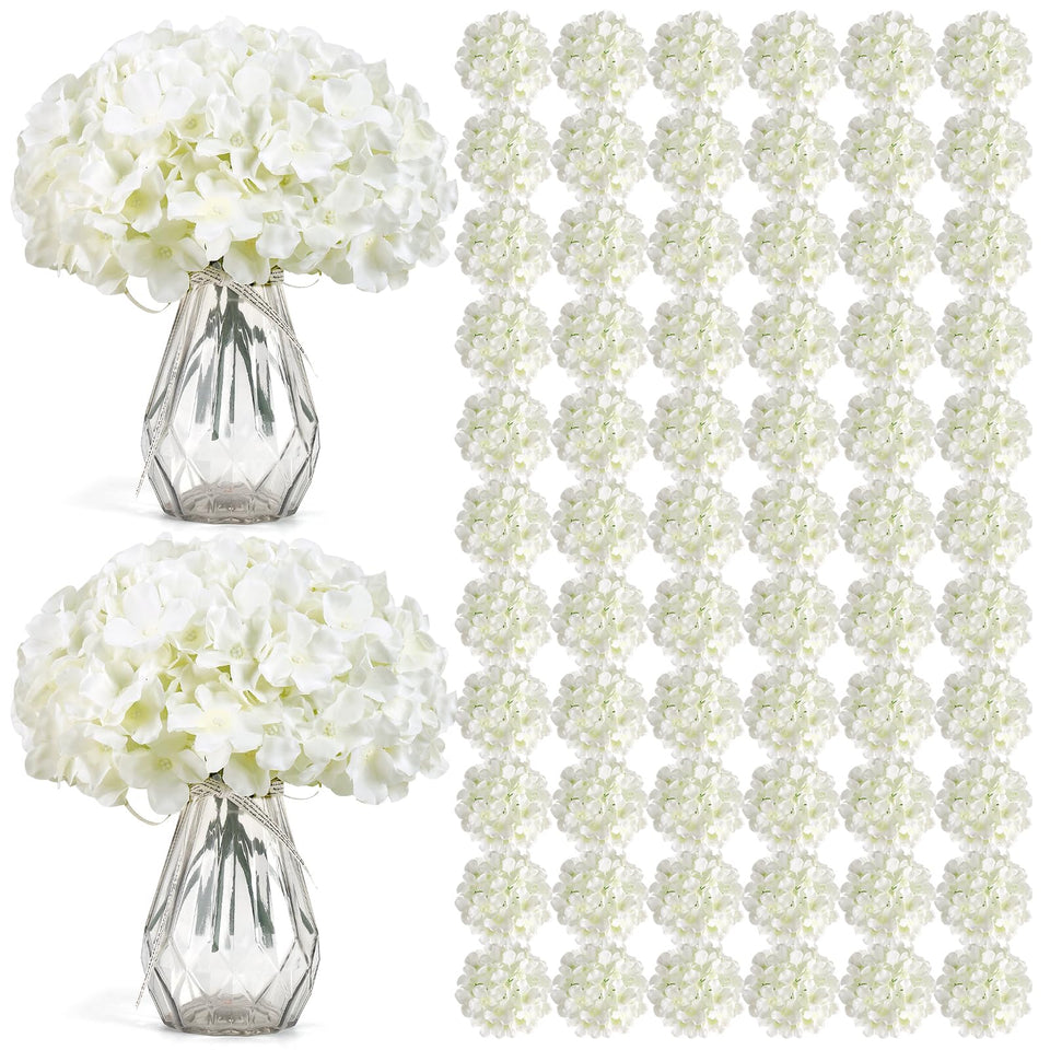 Auihiay ivory hydrangea head close-up for wedding centerpieces.