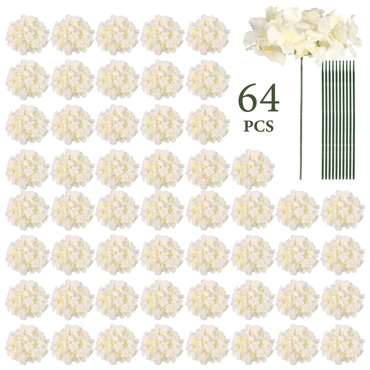 Auihiay champagne silk hydrangea heads for elegant centerpieces