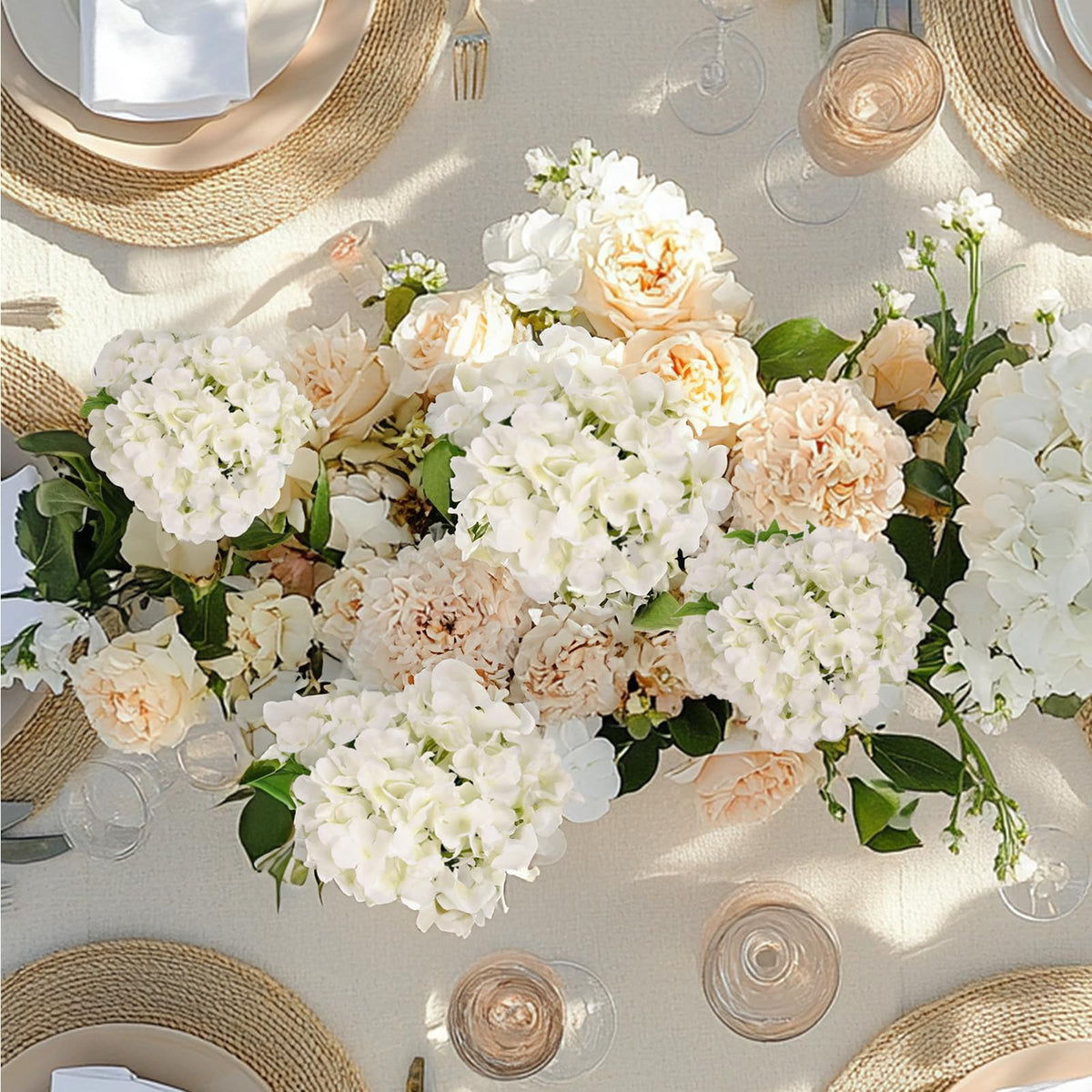 Auihiay silk hydrangea heads offer durable, reusable floral accents