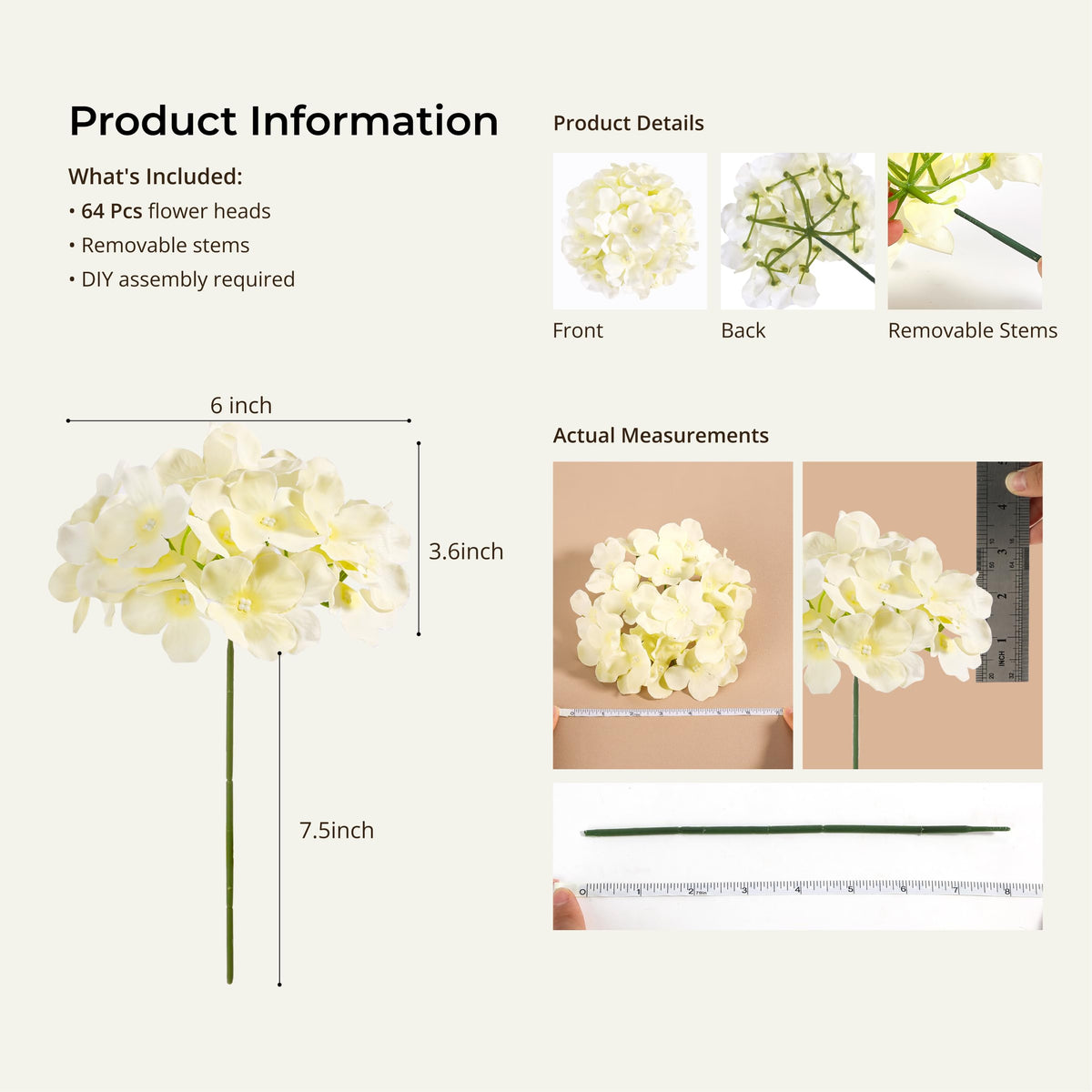 Auihiay champagne hydrangea centered centerpiece for weddings