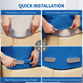 AUKCLAX non-slip grip on memory foam or pillow-top beds.