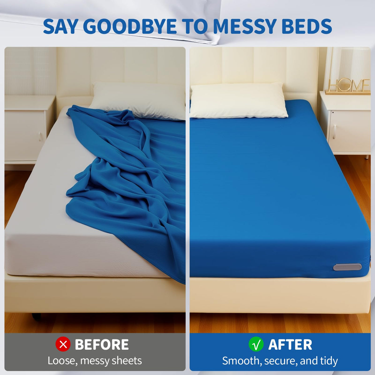 AUKCLAX one-time installation saves time during bed making.
