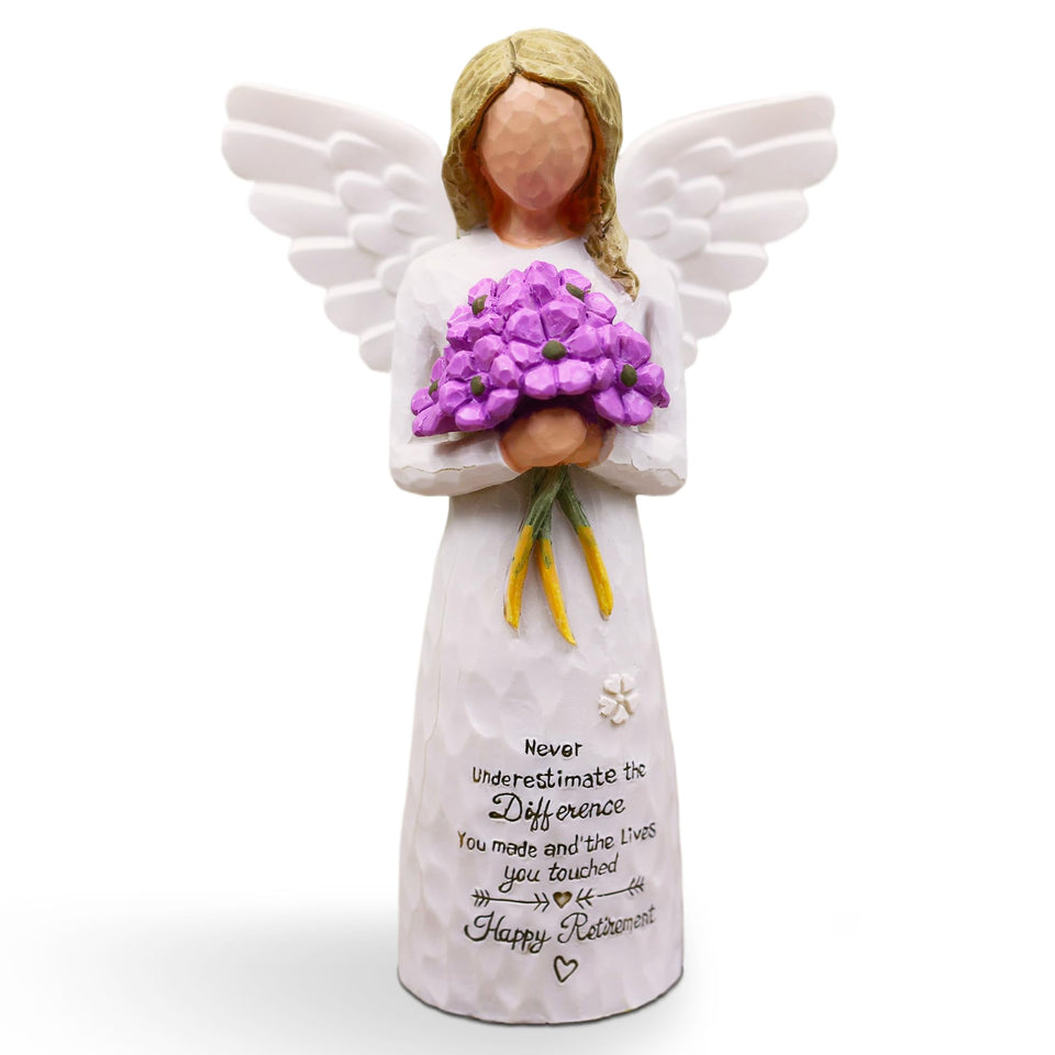 AUKEST retirement angel figurine purple on desk enhances desk decor