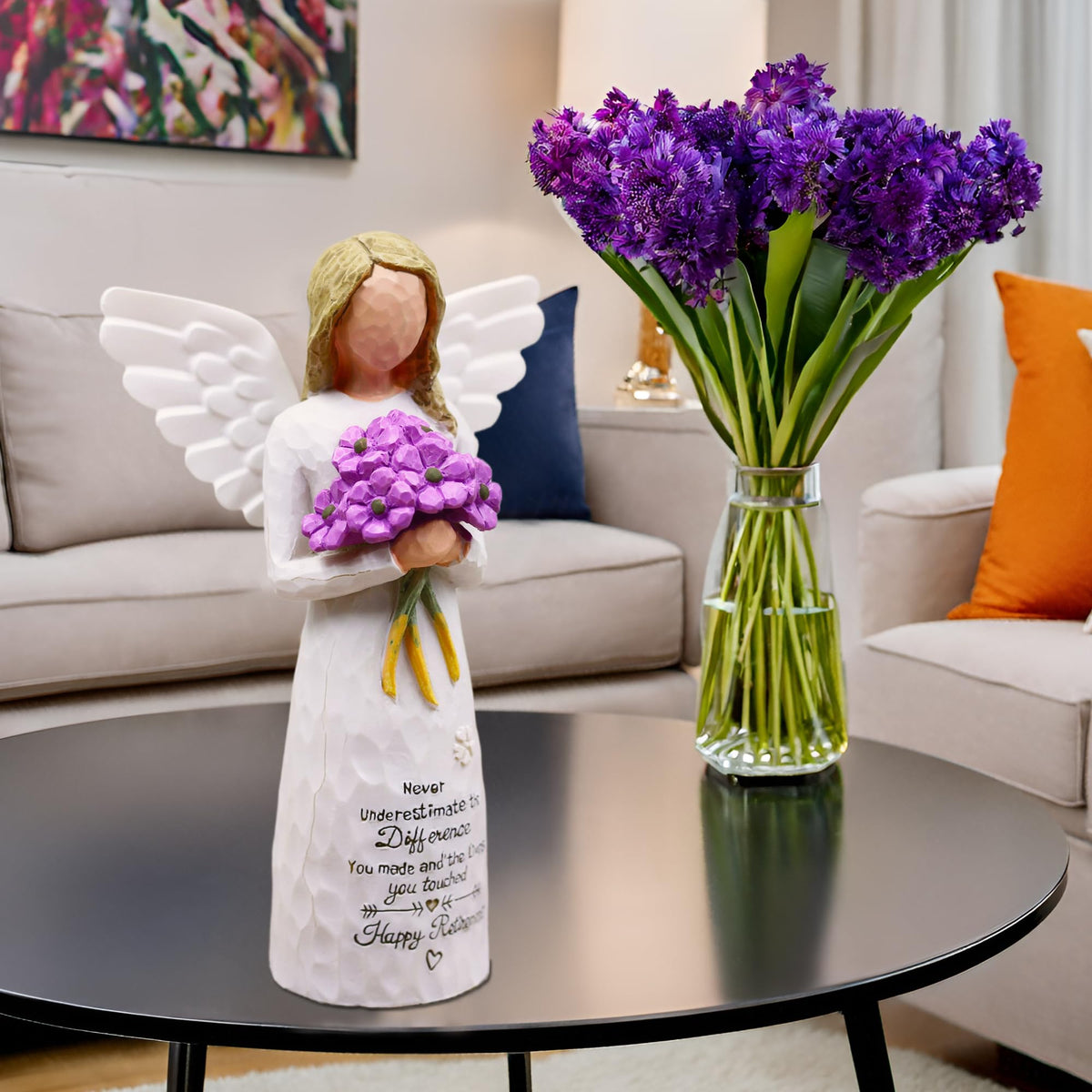 AUKEST retirement gift purple flowers detail makes a thoughtful keepsake