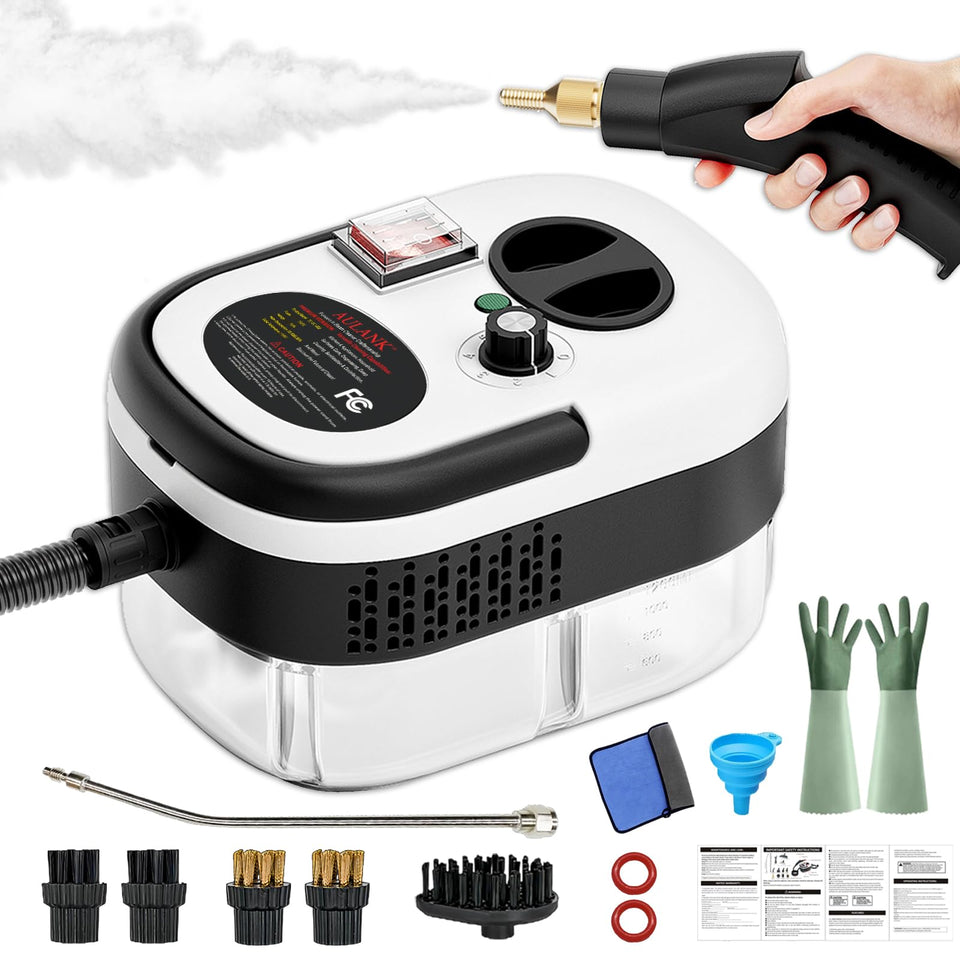 AULANK 2500W steam cleaner front view for deep grime removal.