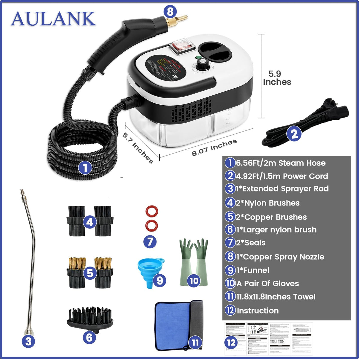 AULANK portable handheld design enables safe, controlled cleaning.