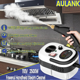AULANK steam nozzle close-up showing high-temperature, high-pressure spray.