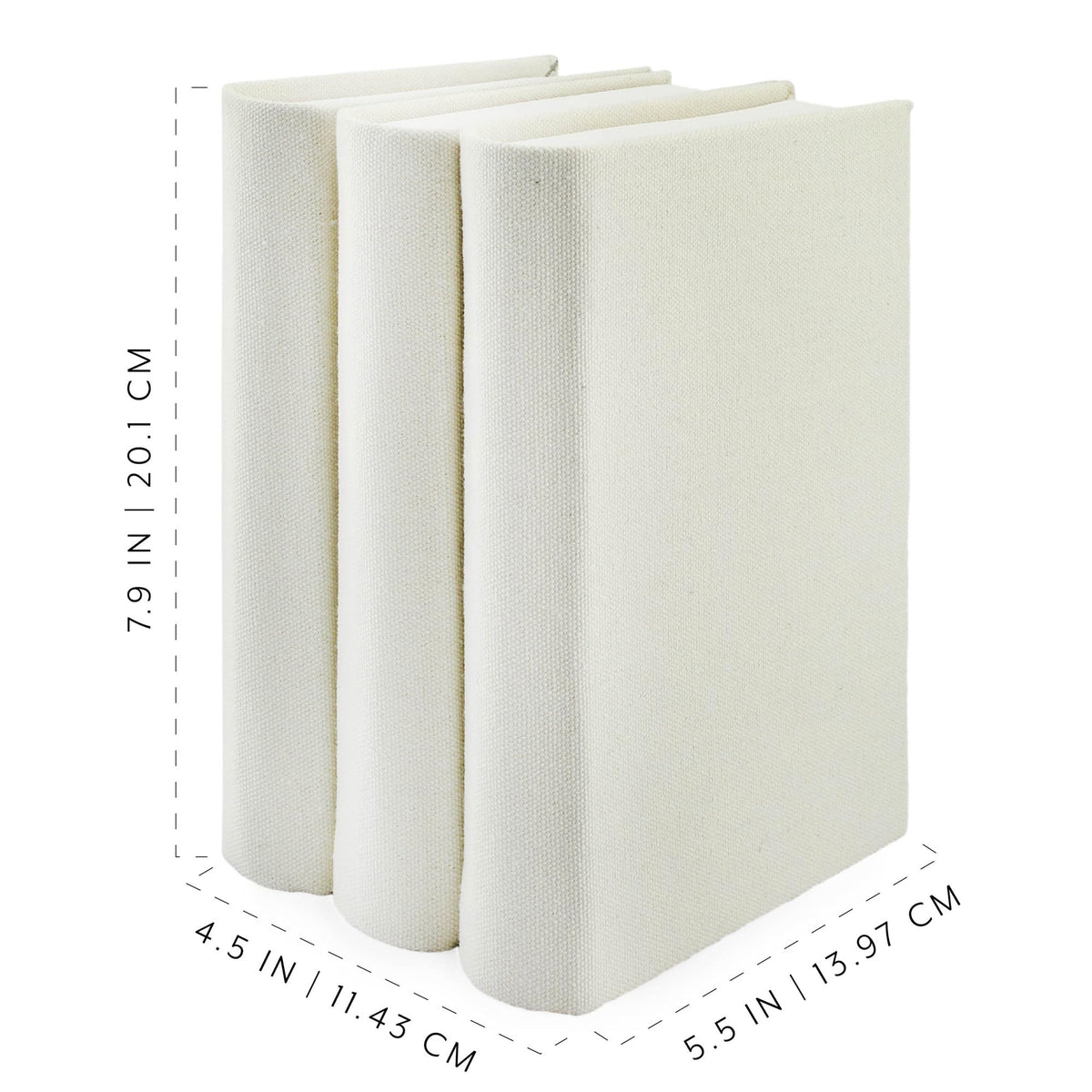 AuldHome Design cream faux book stack complements a range of decor styles