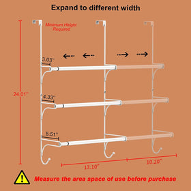 AULEDIO white over-the-door towel rack installed on a door frame ideal for towels and bath accessories