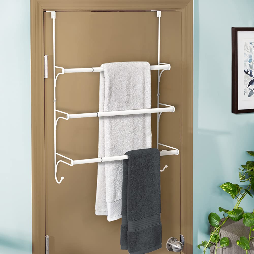 AULEDIO white adjustable rack extended to 56 cm offering flexible bathroom organization