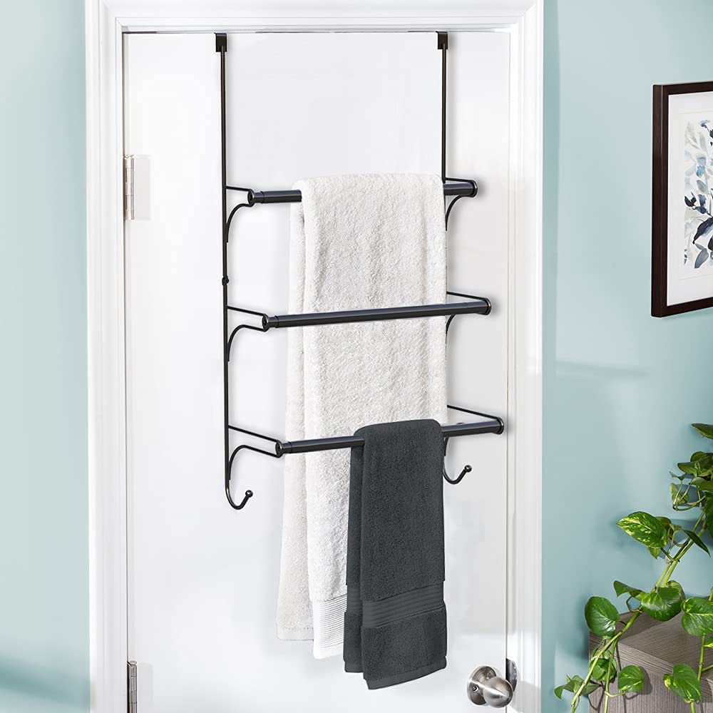 Three-tier towel bars by Auledio for organized bathroom storage