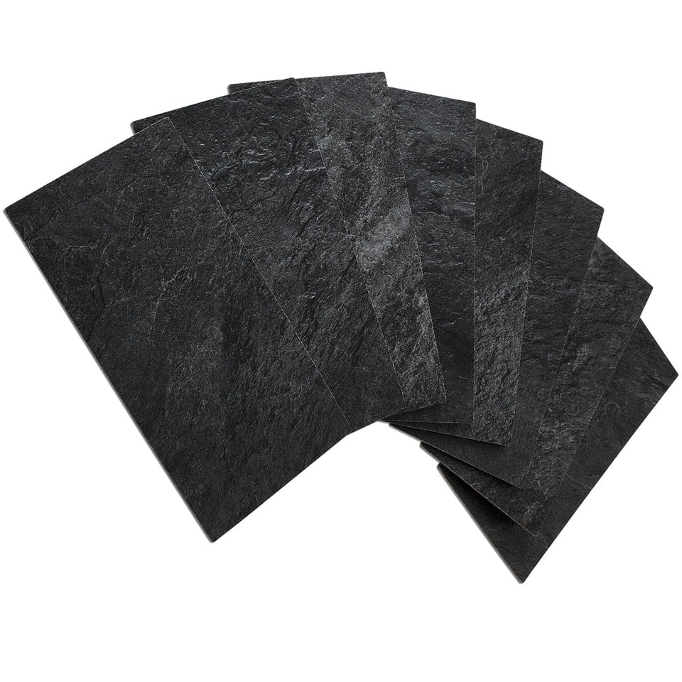 AULIGET black slate backsplash tiles close-up texture for durable kitchen style.