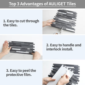 AULIGET packaging shows 9.6 sq ft total coverage per pack.