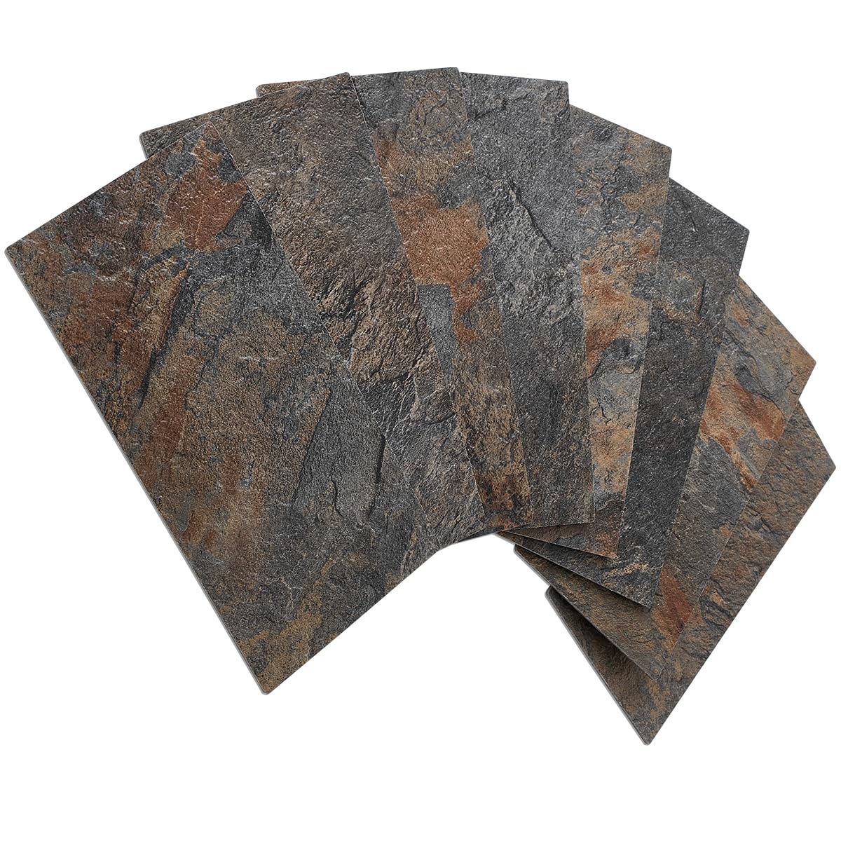 AULIGET rust slate peel-and-stick tiles for quick, mess-free kitchen backsplash.