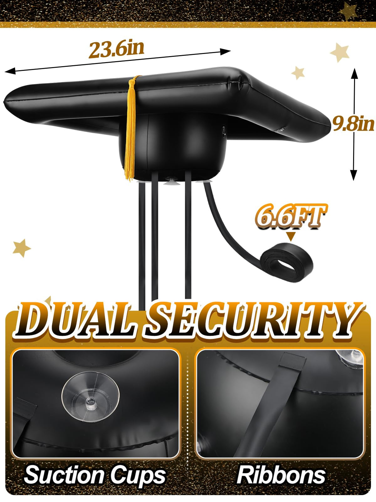 Aulock cap inflates quickly using two nozzles for easy setup