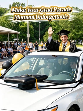 Aulock graduation cap decor for drive-by celebrations and car parades