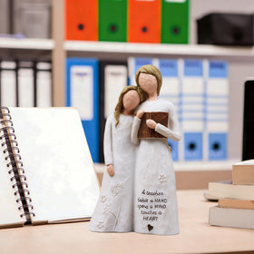 AUMELO elegant teacher tribute figurine with soft tones enhances desk display