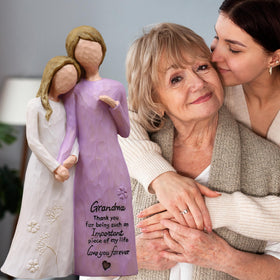 AUMELO hand-painted resin figurine purple dress detail, premium display piece.