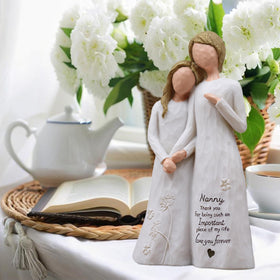 AUMELO nanny Mothers Day gift resin figure in ivory tones for desk or shelf display.