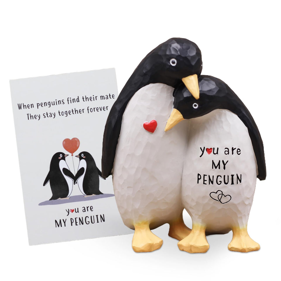 AUMELO penguin figurine with You Are My Penguin engraving, a tender anniversary reminder for couples.