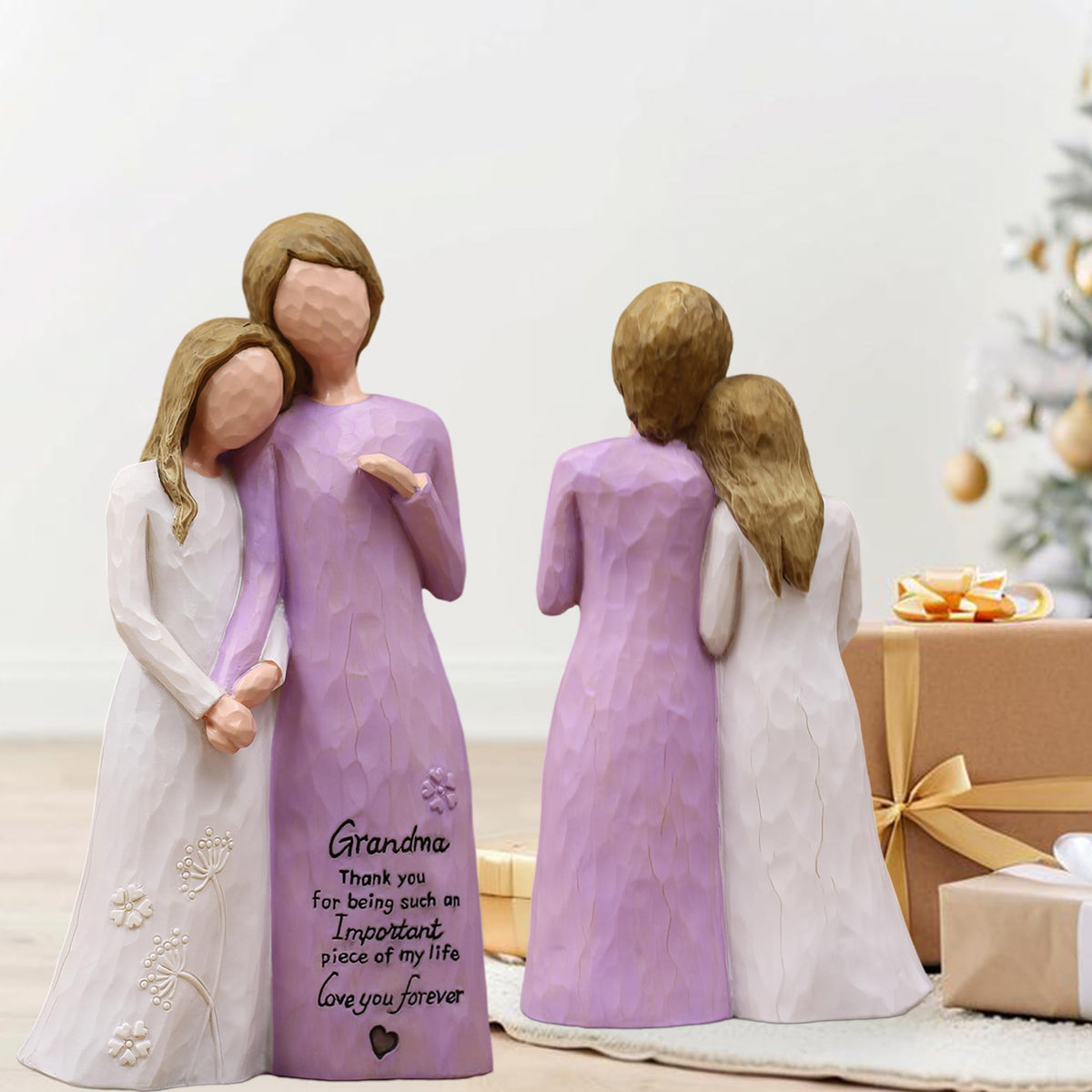 AUMELO resin keepsake resists yellowing with careful display, purple figurine.