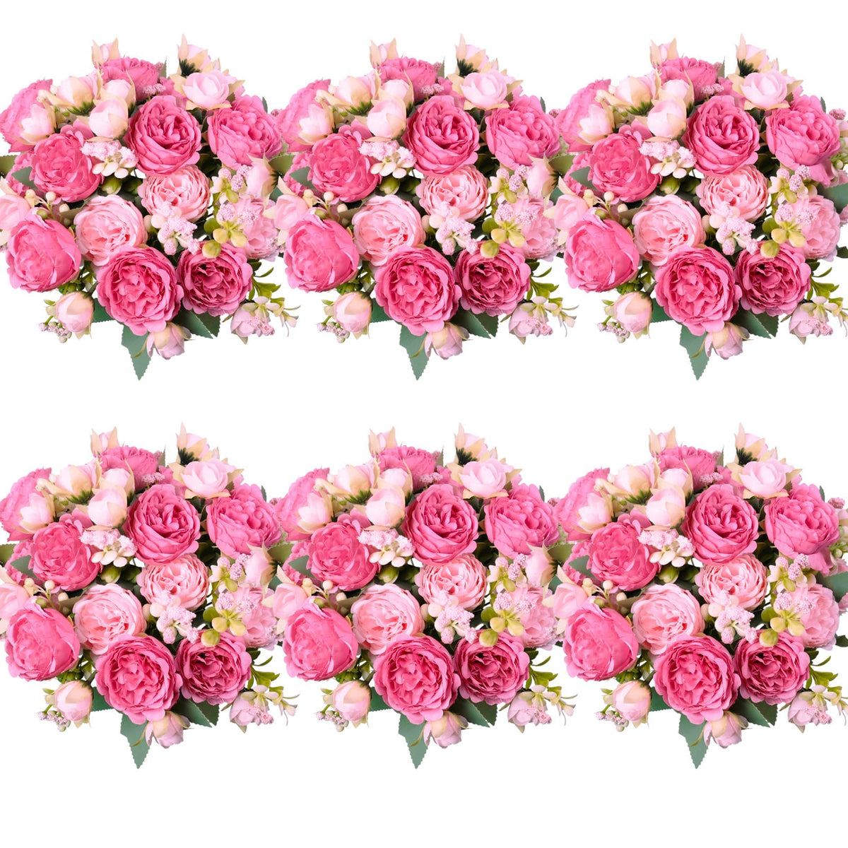AUMVEYI 6pcs artificial peonies for long lasting centerpieces