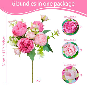 AUMVEYI blush pink silk peonies bouquet for wedding decor