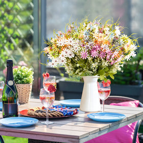 AUMVEYI daisy bouquet outdoors resists UV for lasting summer displays.