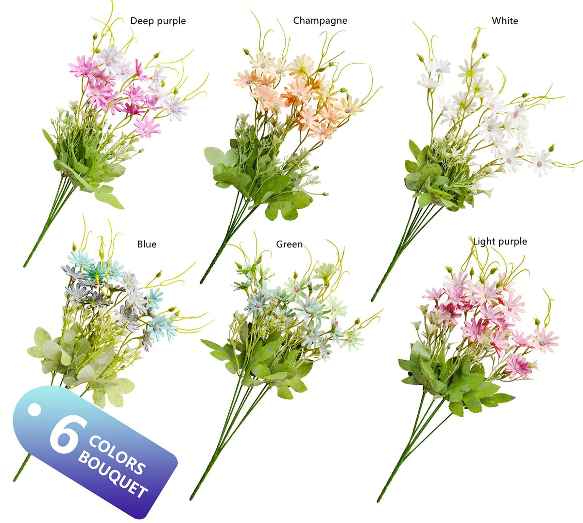 AUMVEYI faux wildflowers ideal for porch planters and window boxes.