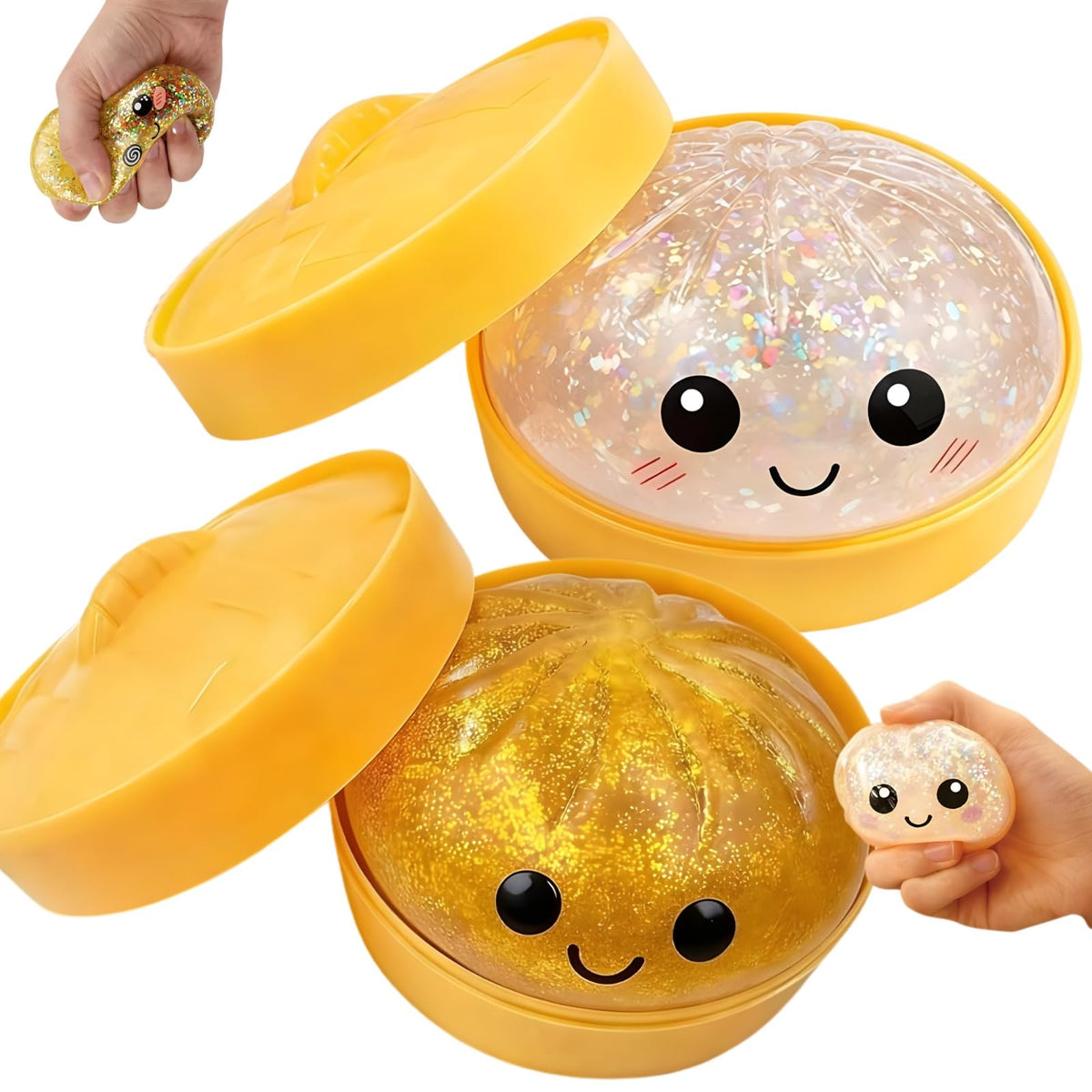 Aurasonic glitter dumpling squishy white with soft texture for soothing squeezes
