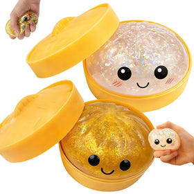 Aurasonic glitter dumpling squishy white with soft texture for soothing squeezes