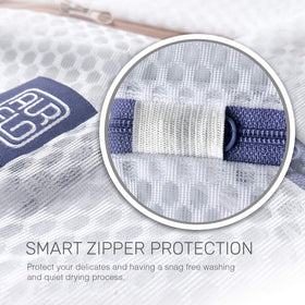 AURFLO anti-rust zipper protection for snag-free wash cycles.